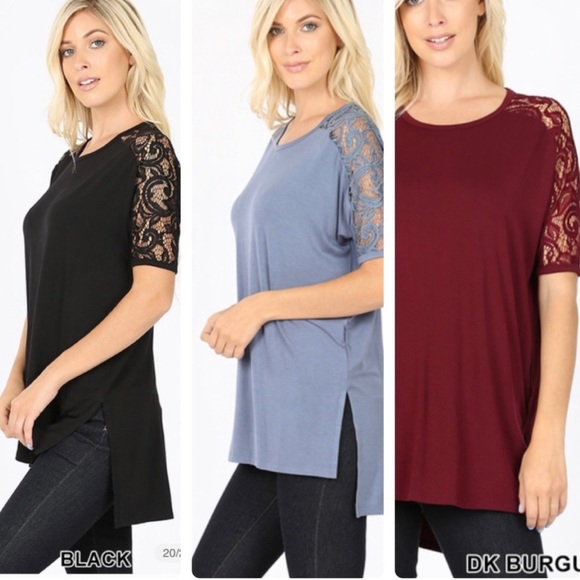 Blue Lace Sleeve Chic Top ~ see details⬇️ - Picture 5 of 8